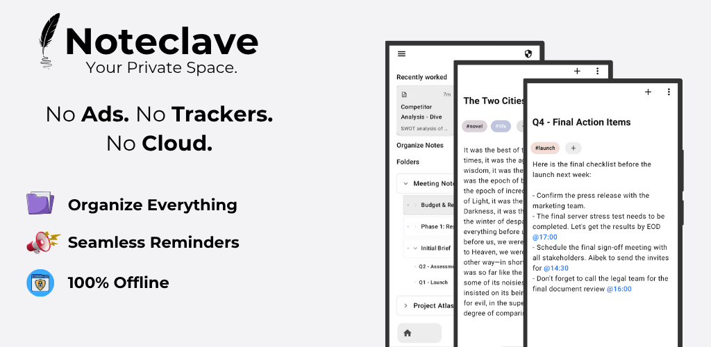 Noteclave screenshot 9 - landscape view